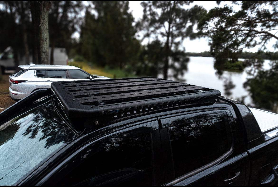 Roof Rack Platform EMP 1400x1250mm Aluminium In Built 28” LED Light Bar Suit Ford Ranger 2012-2021