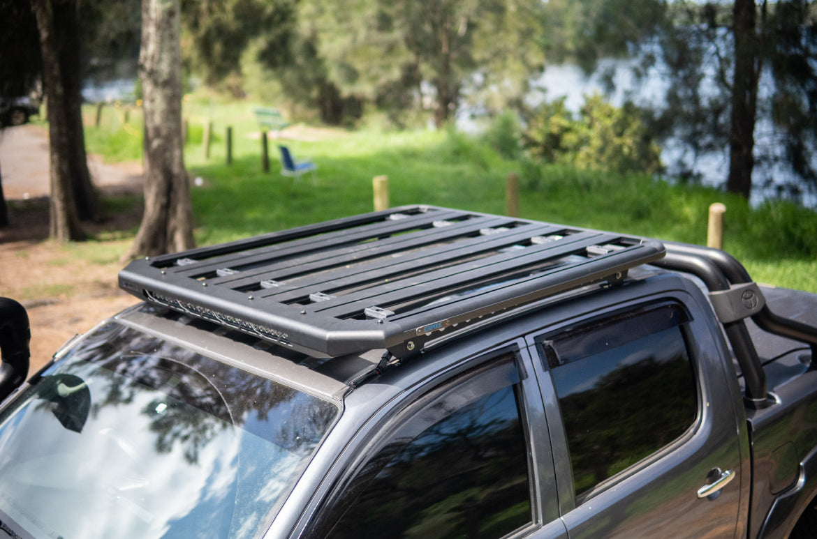 Roof Rack Platform EMP 1400x1250mm Aluminium In Built 28” LED Light Bar Suit Mitsubishi Triton 2014+